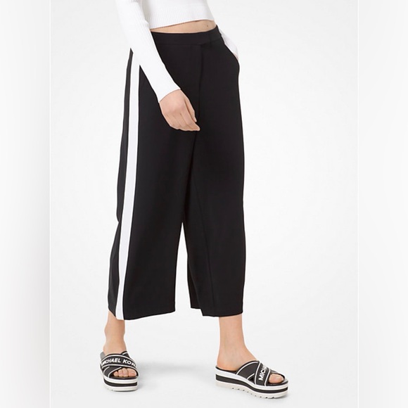 Michael Kors Pants - Michael Kors Blue and White Wide Leg Pants